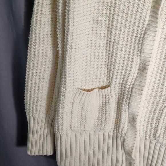 Guide Series Cardigan Knit Sweater Womens Large Cream Heavy Chunky Pockets - Picture 4 of 11
